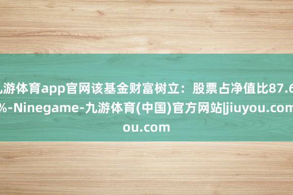 九游体育app官网该基金财富树立:股票占净值比87.63%-Ninegame-九游体育(中国)官方网站|jiuyou.com